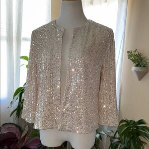 Chico's Silver Sequin Blazer